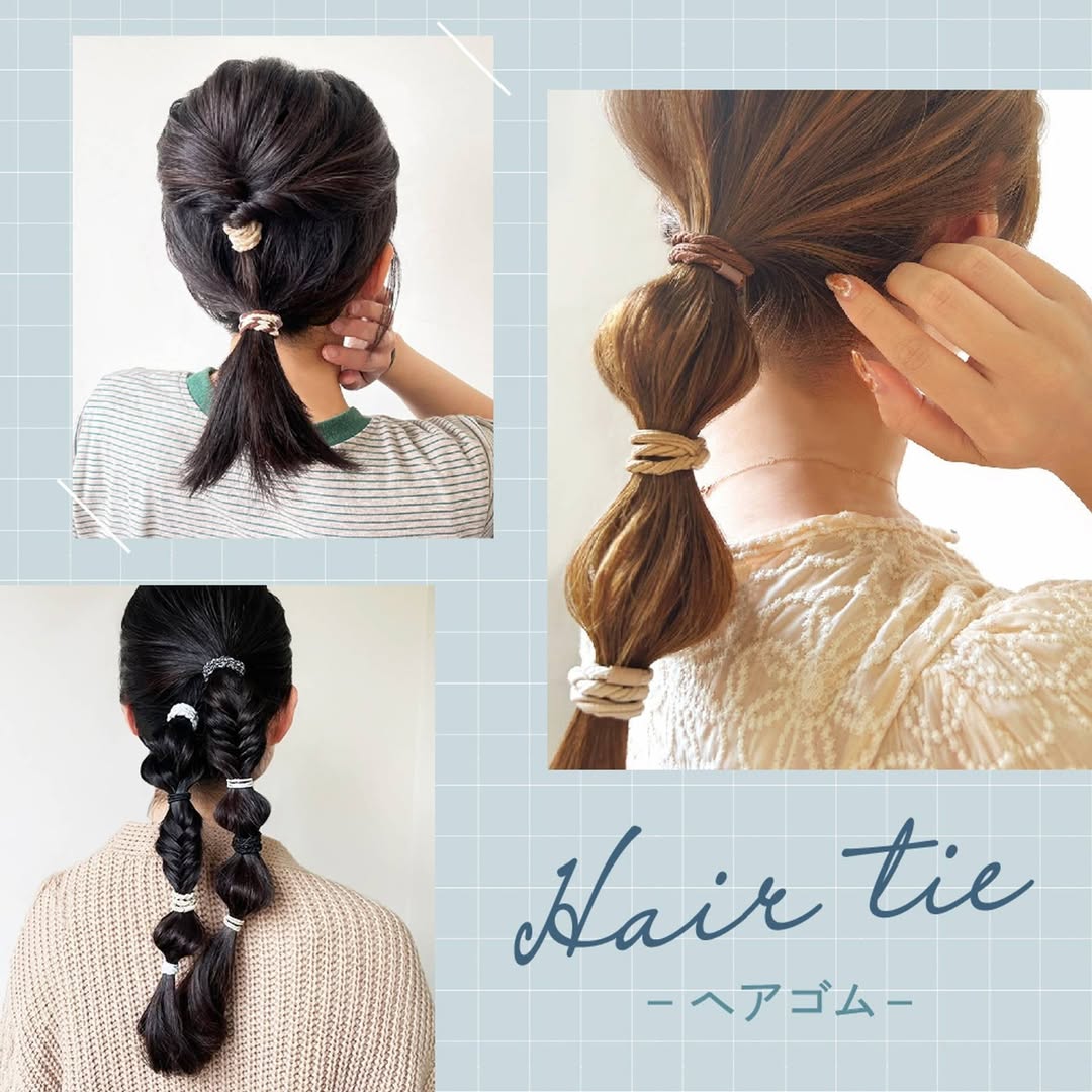 ダイソー ラメやねじりデザインのヘアゴム