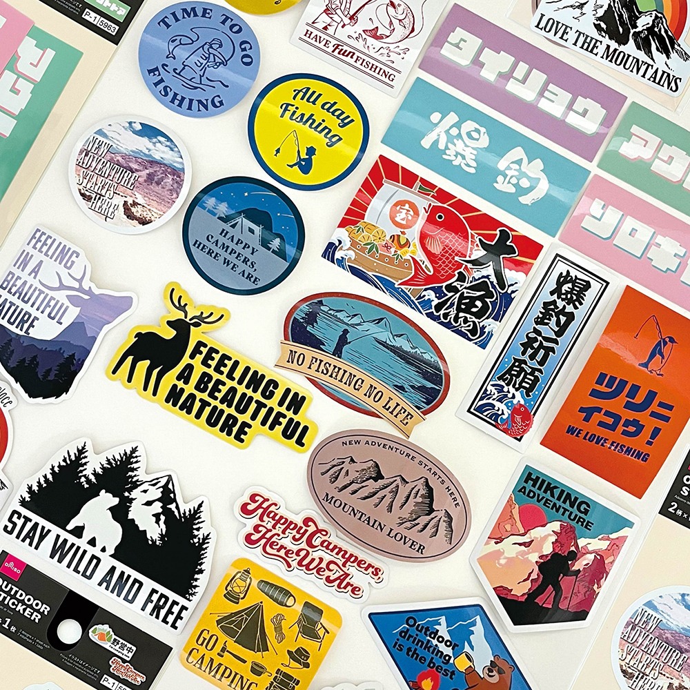 ダイソー アウトドア フィッシング ステッカー