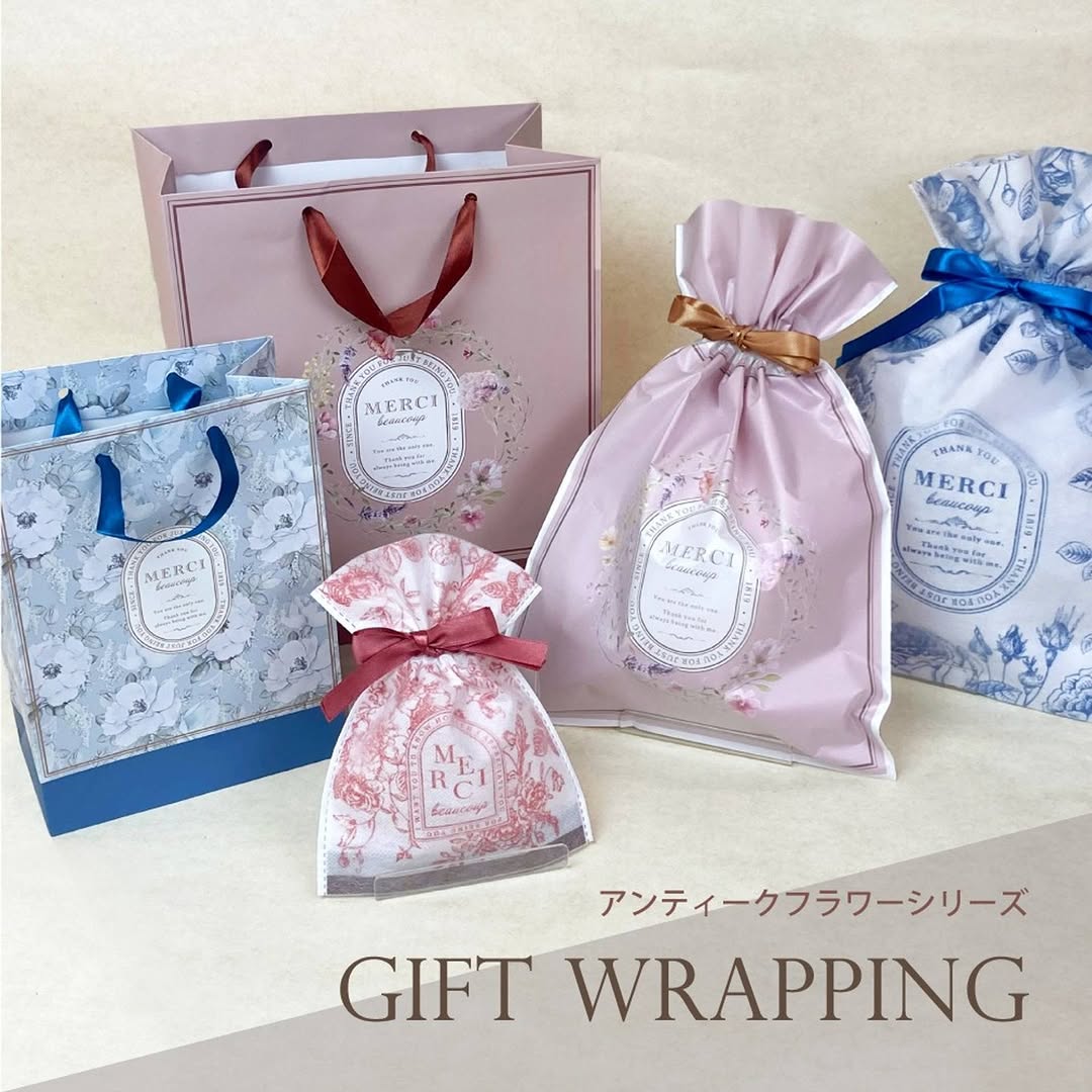 ダイソー アンティークフラワー ギフトラッピング
