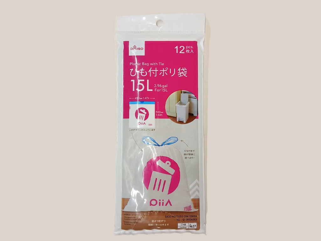 ひも付きポリ袋（１５Ｌ用、１２枚）