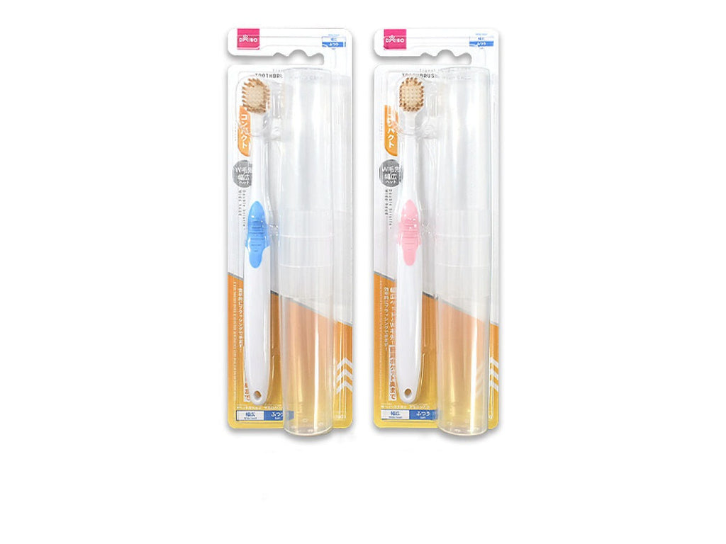 歯ブラシケースセット（Ｔｒａｖｅｌ ｍａｔｅ５、幅広ヘッド、コンパクト、ふつう） ダイソー(DAISO)