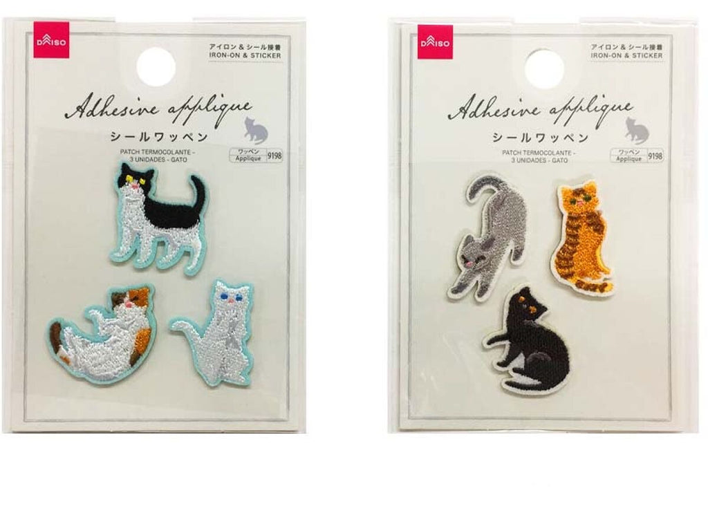 シールワッペン（３個、ねこ） ダイソー(DAISO)