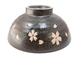 美濃焼 茶碗 桜吹雪 黒