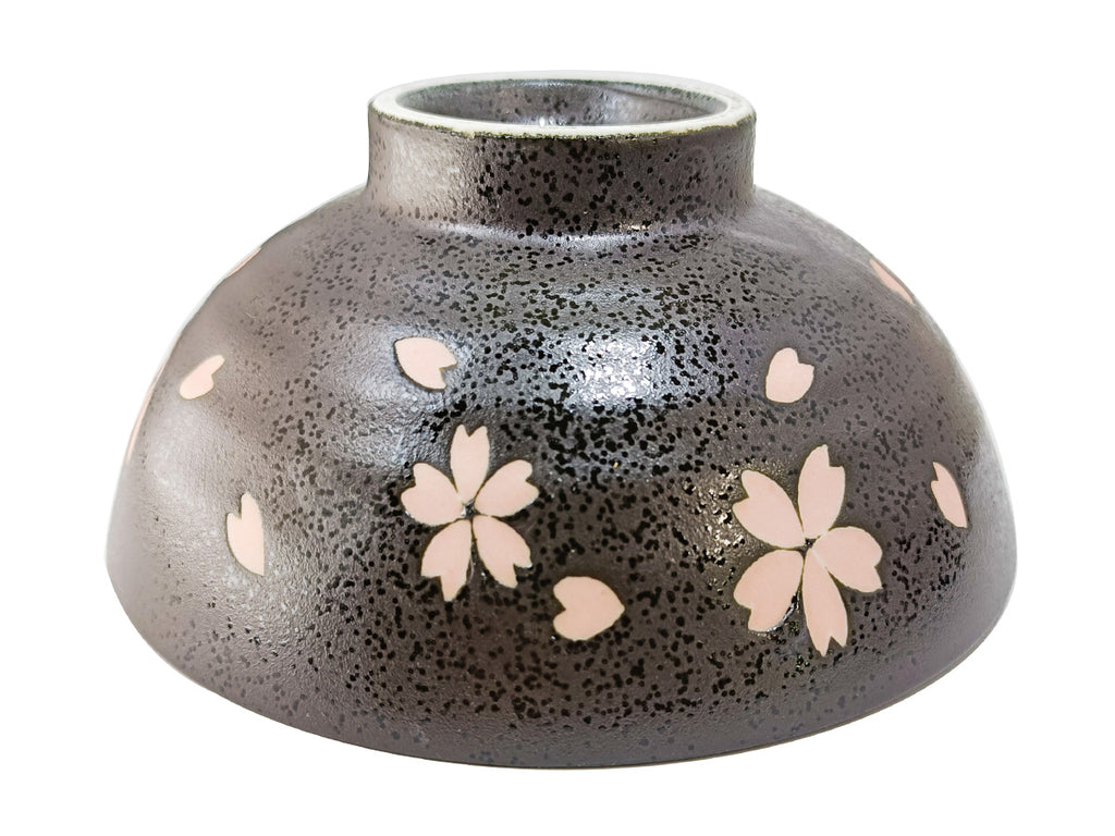美濃焼 茶碗 桜吹雪 黒