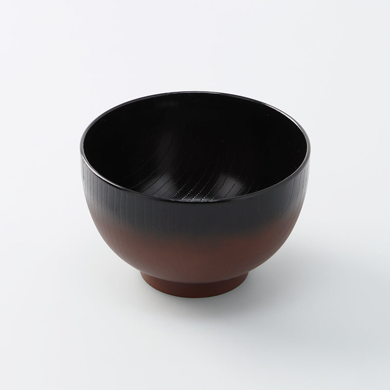 山中塗 汁椀 ぼかし塗 黒