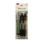 ゲルインクボールペン（ノック式、３本、黒）
