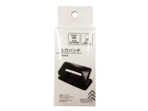 ２穴パンチ（黒） ダイソー(DAISO)