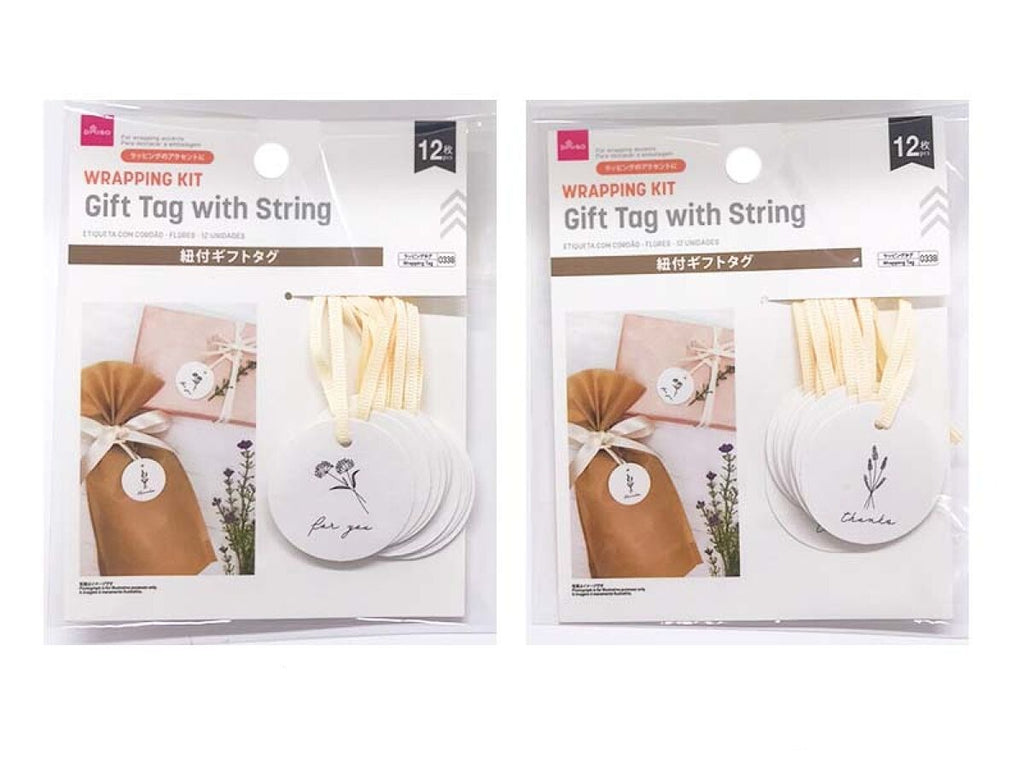 紐付ギフトタグ（フラワー、１２枚） ダイソー(DAISO)