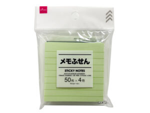 メモふせん（正方形、グリーン、５０枚×４冊）