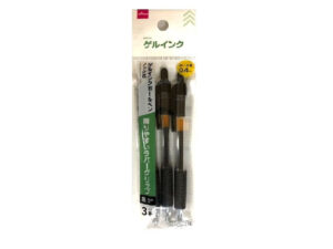 ゲルインクボールペン（ノック式、３本、黒）