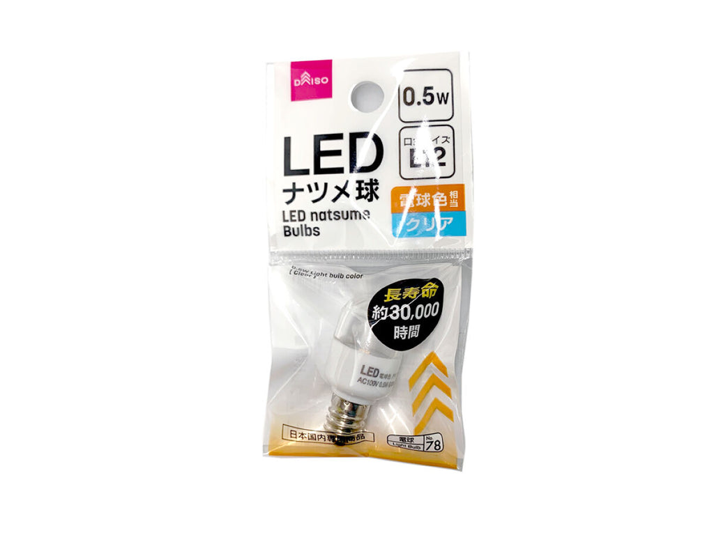 ＬＥＤ ナツメ球０．５Ｗ 電球色 クリア