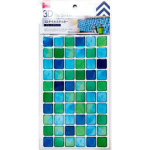 ３Ｄタイルステッカー、ブルー×グリーン ダイソー(DAISO)