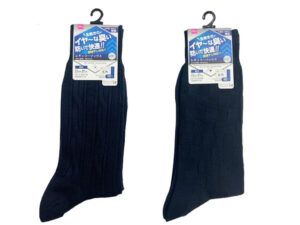 レギュラーソックス（男性用、かかと直角、部屋干し対応、ネイビー） ダイソー(DAISO)