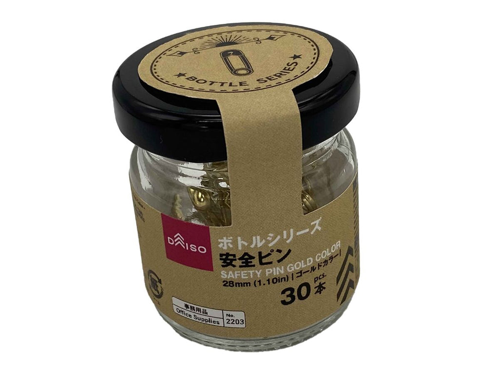 ボトルシリーズ安全ピン（ゴールドカラー、３０本） ダイソー(DAISO)