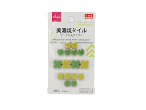 美濃焼タイル（サークル＆フラワー、イエローグリーン） ダイソー(DAISO)