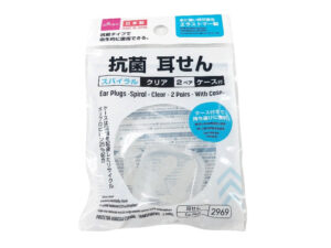 抗菌耳せん（スパイラル、クリア、２ペア、ケース付） ダイソー(DAISO)