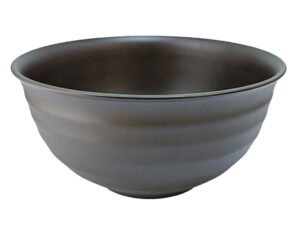 会津塗羽反ロクロ目丼（食器洗い機対応、こげ茶） ダイソー(DAISO)