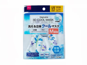 洗える立体クールマスク（ＵＶカット効果、小花柄、Ｍ、ブルー） ダイソー(DAISO)