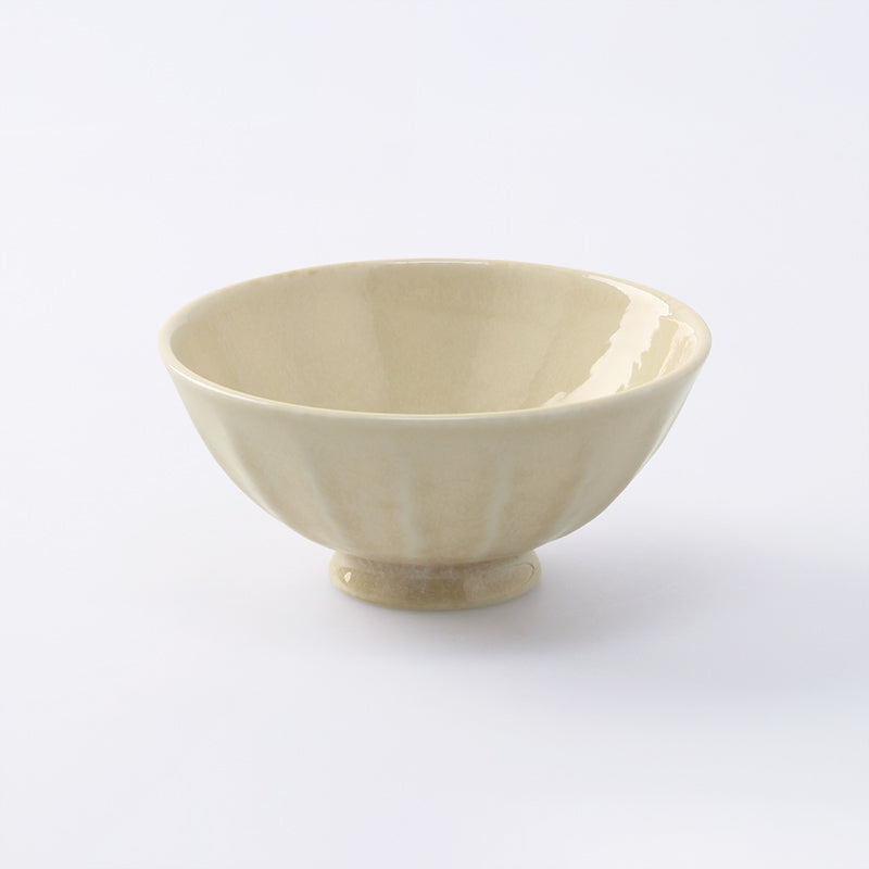 美濃焼 ソギ茶碗 クリーム