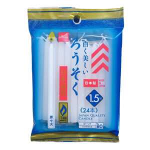 白く美しいろうそく １．５号２４本入