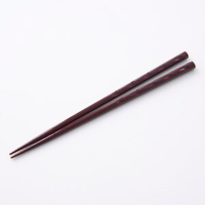 若狭塗箸 二面彫り 朱（食洗機対応）２２．５ｃｍ