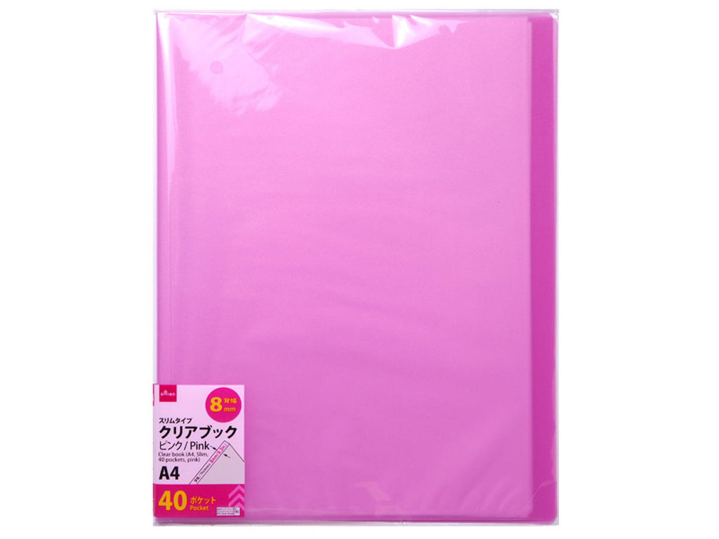 クリアブック（Ａ４、薄型４０ポケット、ピンク） ダイソー(DAISO)