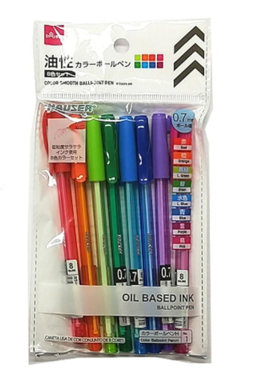 油性カラーボールペン ８色セット