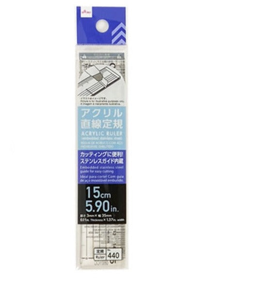 アクリル直線定規（ステンレス内蔵） ダイソー(DAISO)