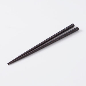 若狭塗箸 二面彫り 灰（食洗機対応）２２．５ｃｍ