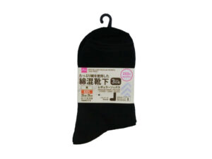 レギュラーソックス（子供用、３組、大寸、黒） ダイソー(DAISO)