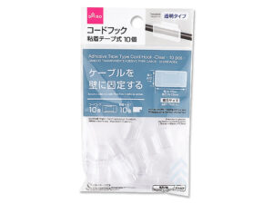粘着テープ式コードフック（クリア、１０個） ダイソー(DAISO)