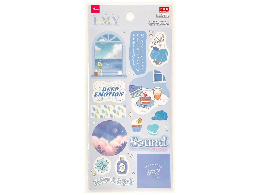 シール（あいまい、ダスティーブルー） ダイソー(DAISO)