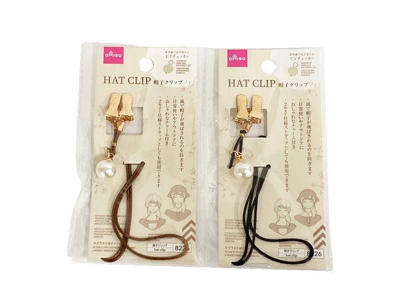 帽子クリップ（紐タイプ、ＵＶチェッカー付） ダイソー(DAISO)