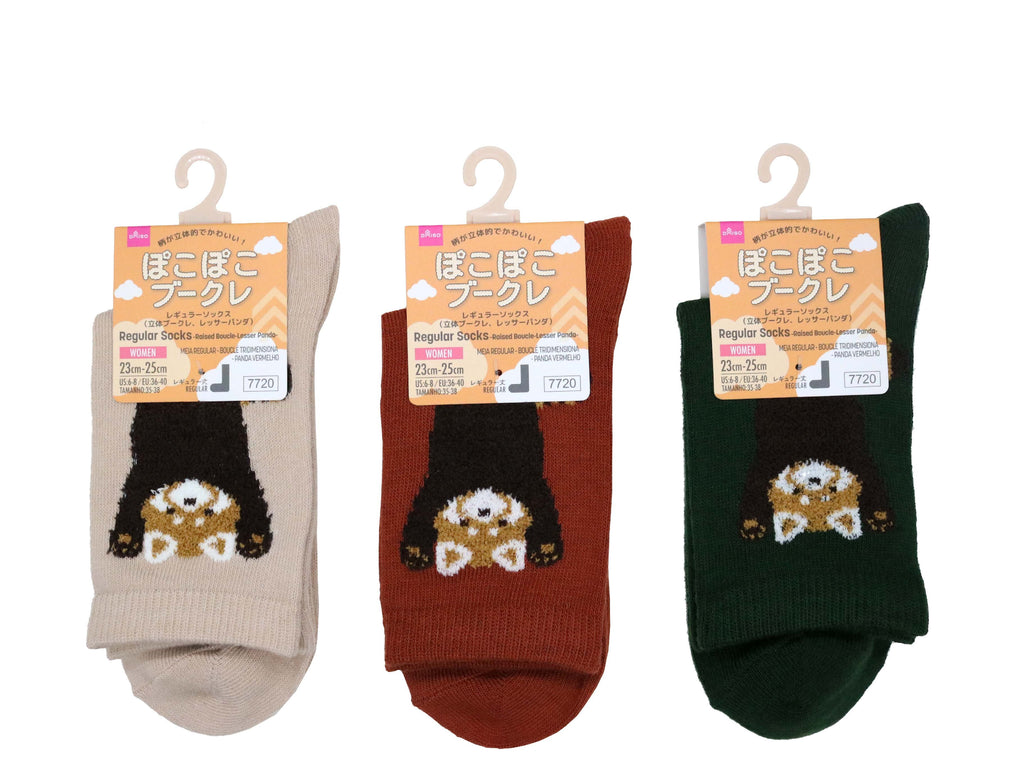 レギュラーソックス（立体ブークレ、レッサーパンダ） ダイソー(DAISO)