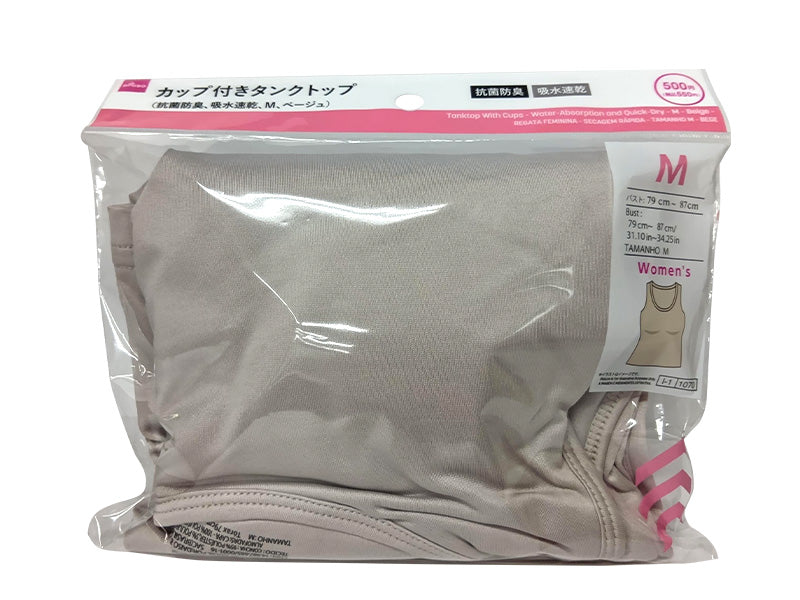 ブラタンクトップ（抗菌防臭、吸水速乾、Ｍ、ベージュ） ダイソー(DAISO)