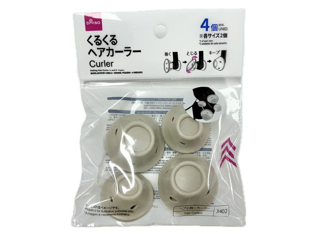くるくるヘアカーラー（大・小、４個） ダイソー(DAISO)