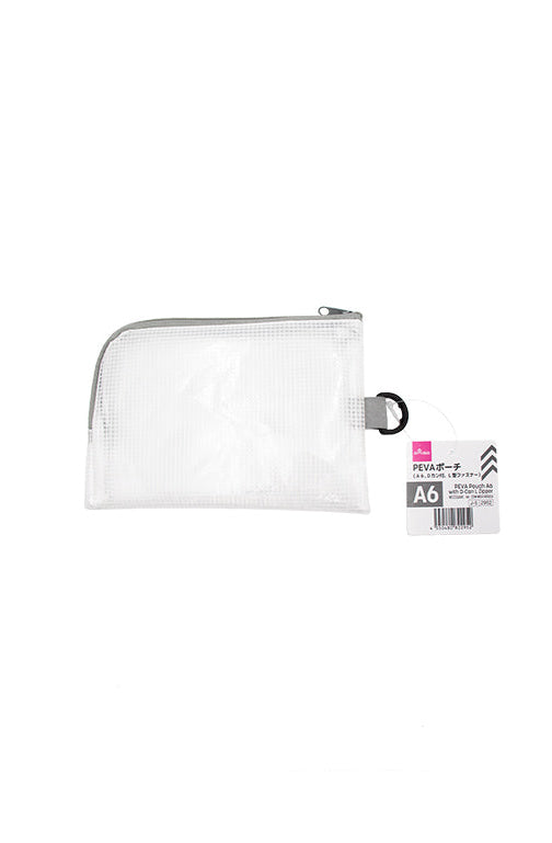 ＰＥＶＡポーチ（Ａ６、Ｄカン付、Ｌ型ファスナー） ダイソー(DAISO)