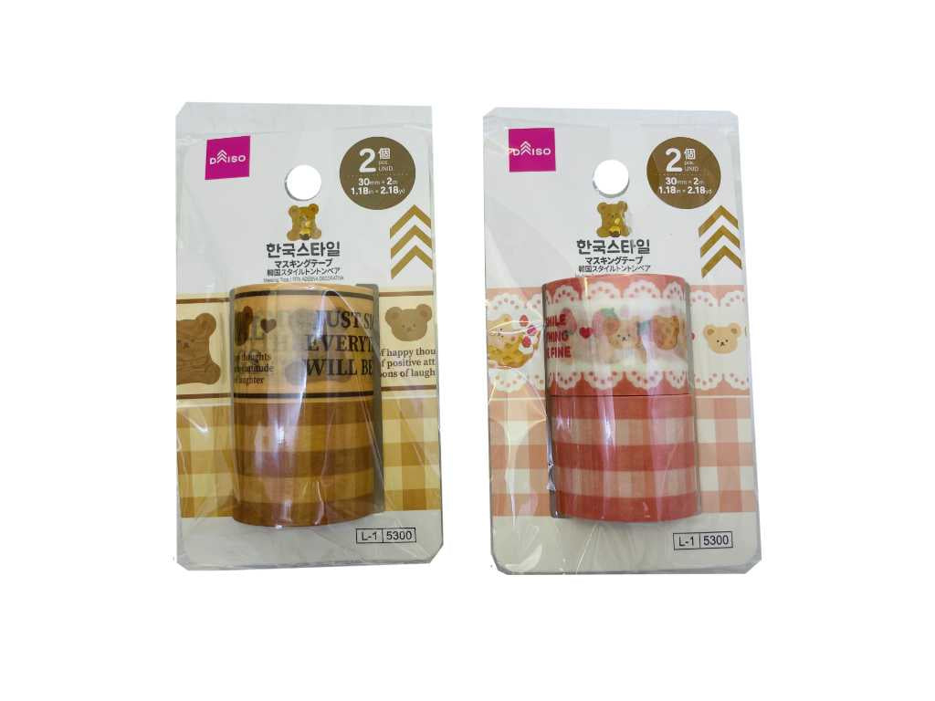 マスキングテープ（韓国スタイルトントンベア、２個） ダイソー(DAISO)