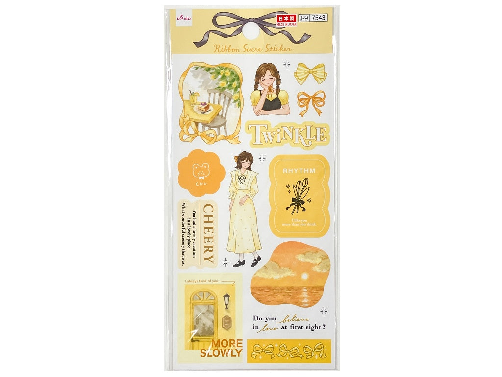 シール（リボンシュクレ、イエロー） ダイソー(DAISO)