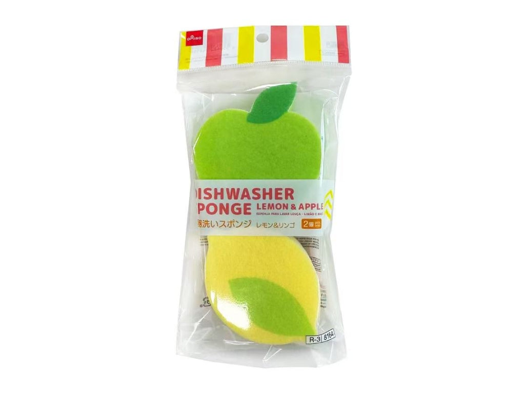 食器洗いスポンジ（レモン＆リンゴ、２個） ダイソー(DAISO)