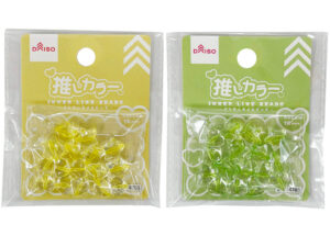インナーラインビーズ（ハート＆スター、推しカラー、イエロー・グリーン、１６個） ダイソー(DAISO)