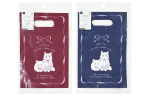 フロストジップハンドルバッグ（ねこ、３枚） ダイソー(DAISO)
