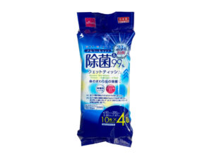 アルコール除菌ウェット（ポケット、１０枚、４個、２４ｈ抗菌） ダイソー(DAISO)