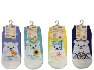 ショート丈ソックス（吸水速乾、ブークレー、ベア） ダイソー(DAISO)