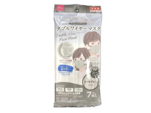 ダブルワイヤーマスク（クールグレー、ふつうサイズ、７枚） ダイソー(DAISO)