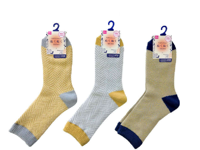 異素材ぬくぬくソックス（ヘリンボン柄） ダイソー(DAISO)