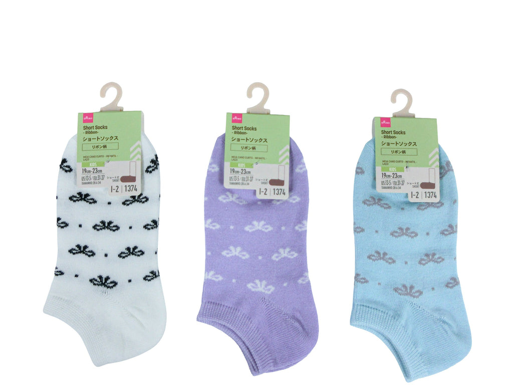 ショートソックス（キッズ、リボン柄） ダイソー(DAISO)
