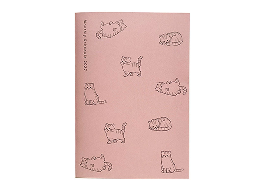 ２０２７年ダイアリー（Ａ６変形、マンスリー、ねこ） ダイソー(DAISO)