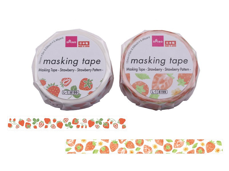 マスキングテープ（いちご、いちごパターン） ダイソー(DAISO)