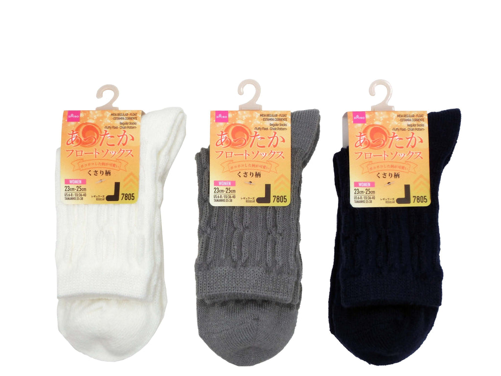 レギュラーソックス（ふんわりフロート、くさり柄） ダイソー(DAISO)